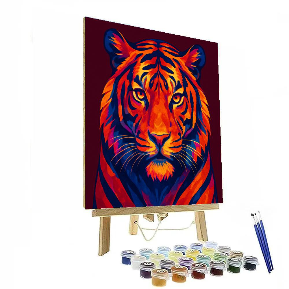 Inferno Mosaic Tiger Paint by numbers art
