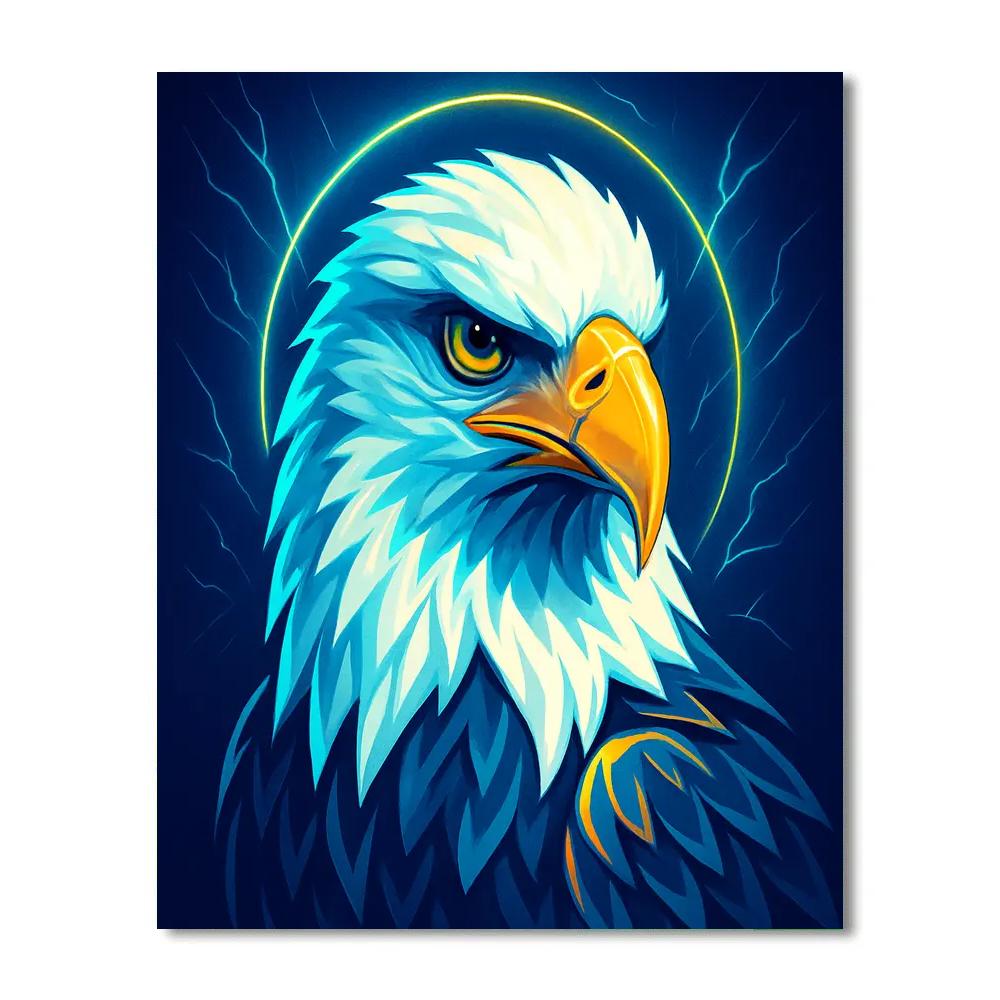 Iridescent Storm Eagle Number painting