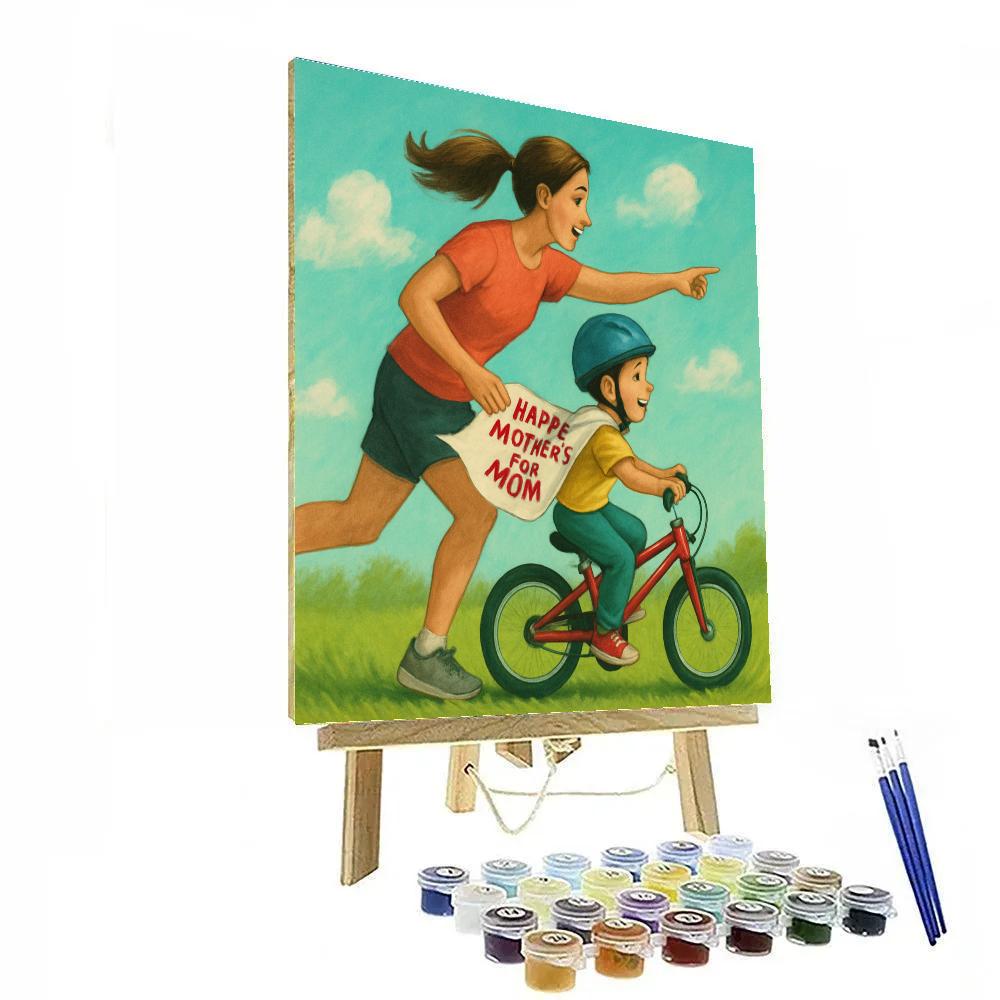 First Bike Lesson With Gentle Hands Paint by numbers art