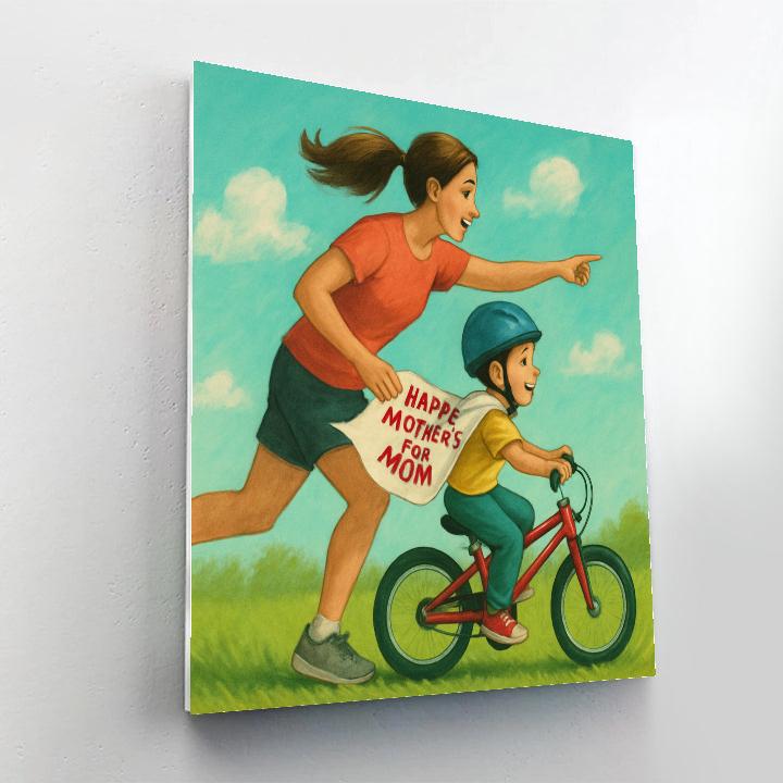 First Bike Lesson With Gentle Hands Paint by numbers art