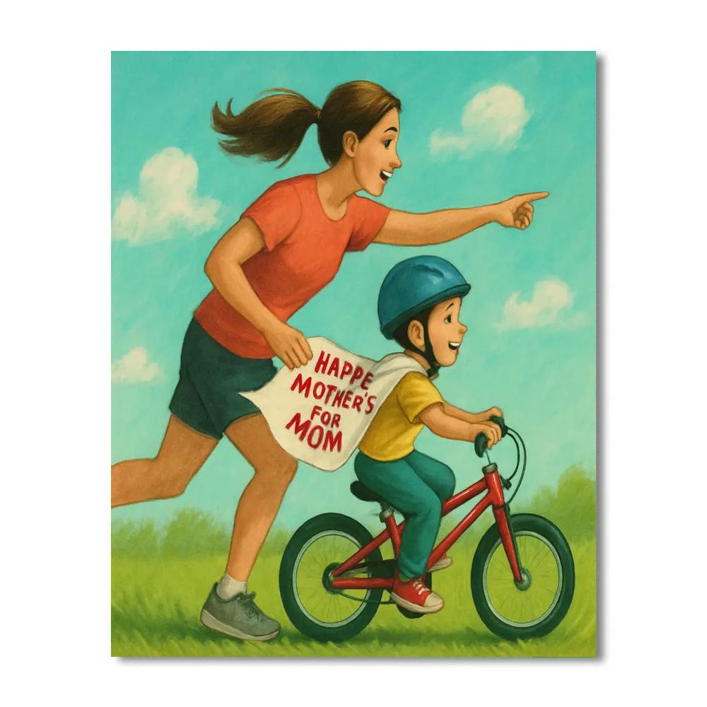 First Bike Lesson With Gentle Hands Paint by numbers art