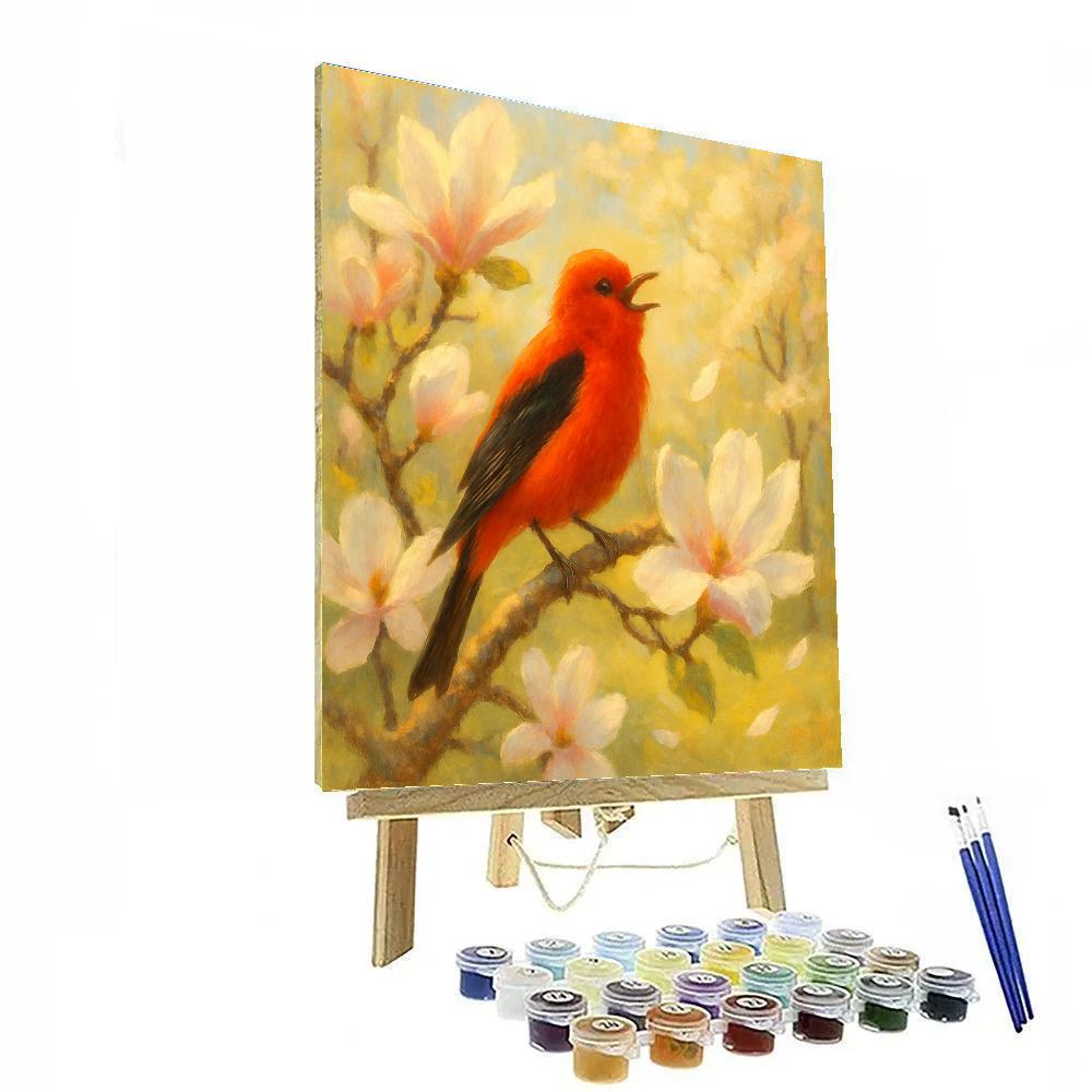 Tanager Song In The Magnolia Breeze Painting by numbers kit