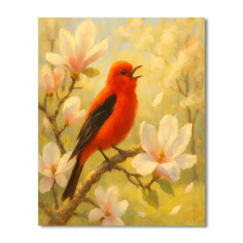 Tanager Song In The Magnolia Breeze Painting by numbers kit
