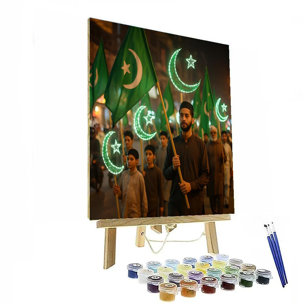 Eid Milad Un Nabi Procession Lahore paint by color