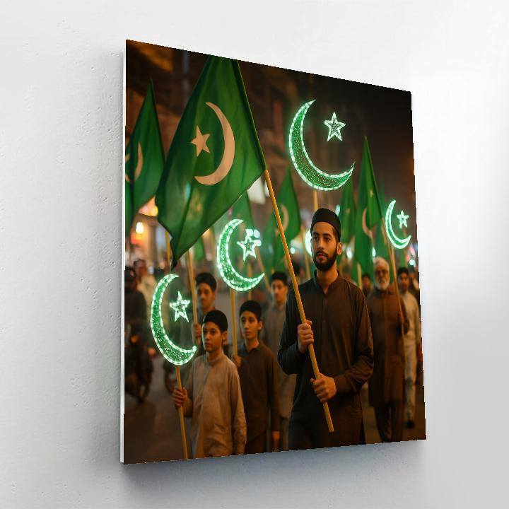Eid Milad Un Nabi Procession Lahore paint by color