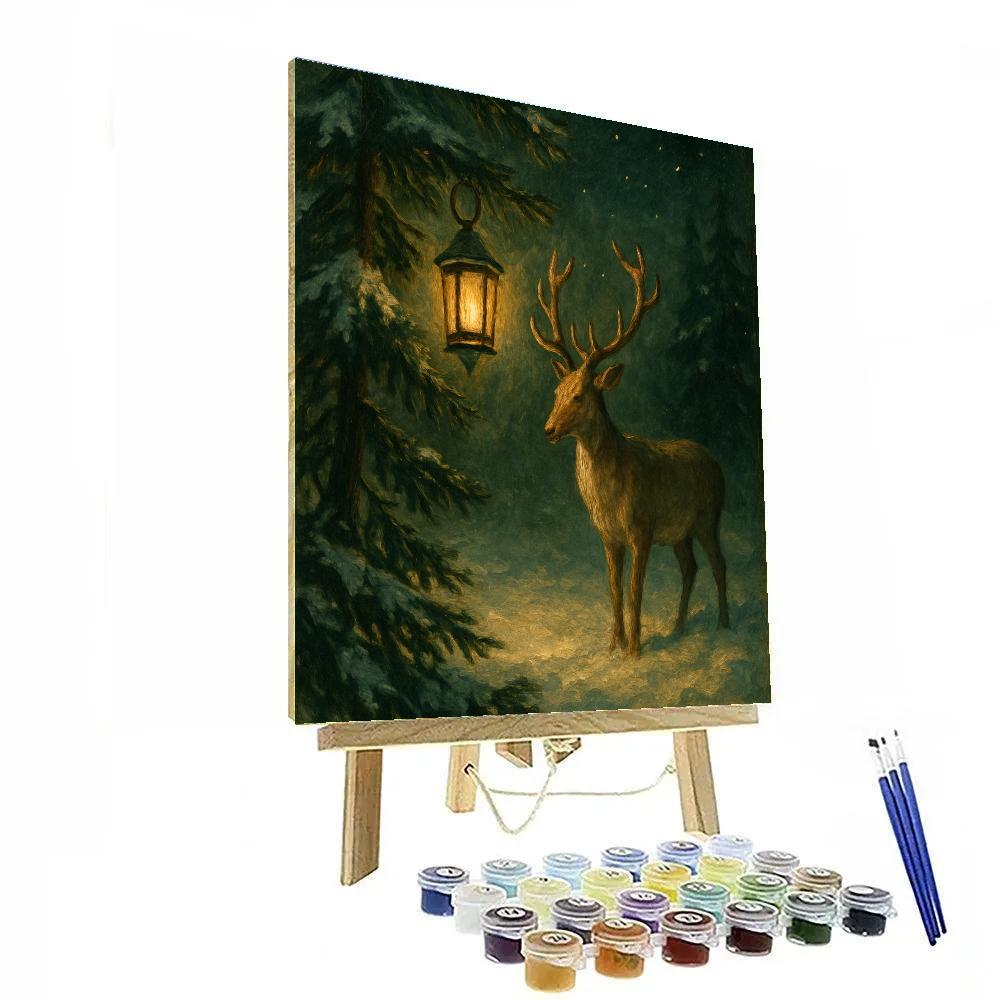 Reindeer Lantern Grove painting number kit