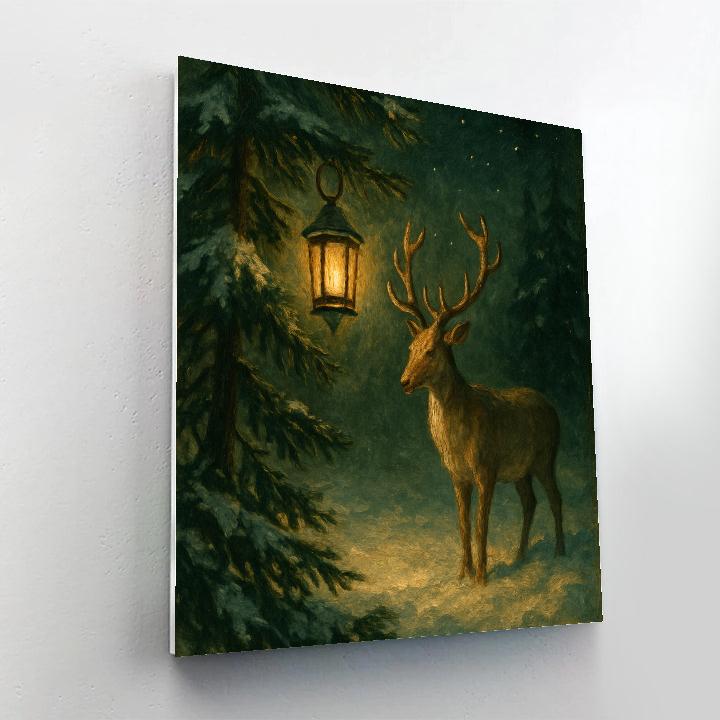Reindeer Lantern Grove painting number kit