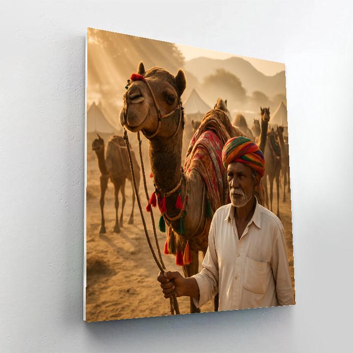 Pushkar Camel Fair Morning Dust Rajasthan Painting by numbers kit