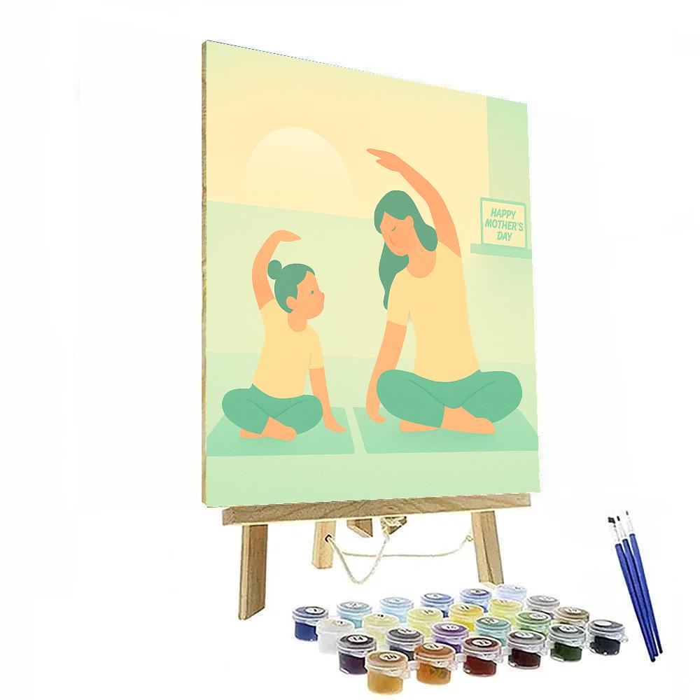Mothers Day Morning Stretch Together paint by color