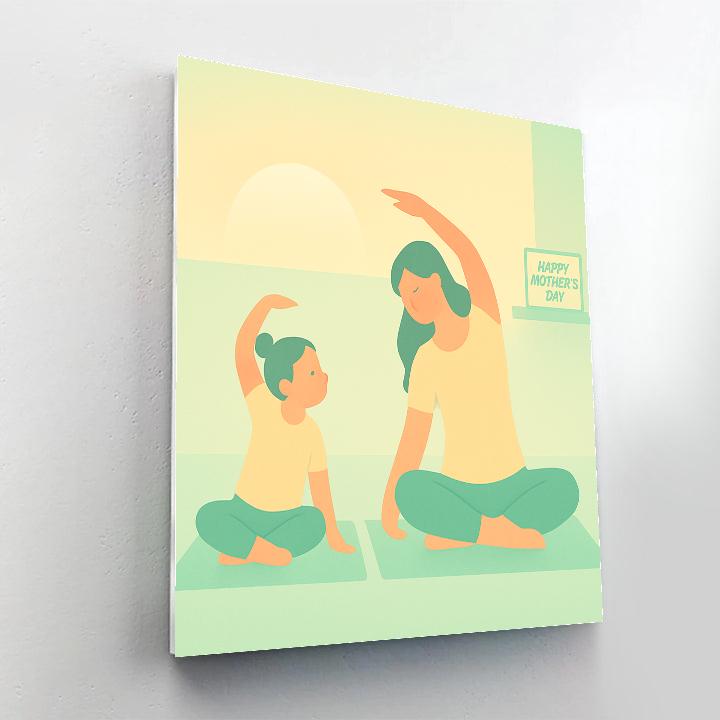 Mothers Day Morning Stretch Together paint by color