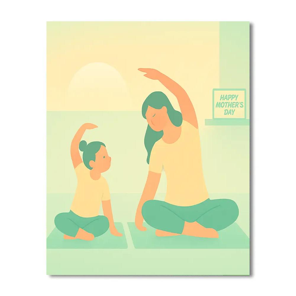 Mothers Day Morning Stretch Together paint by color
