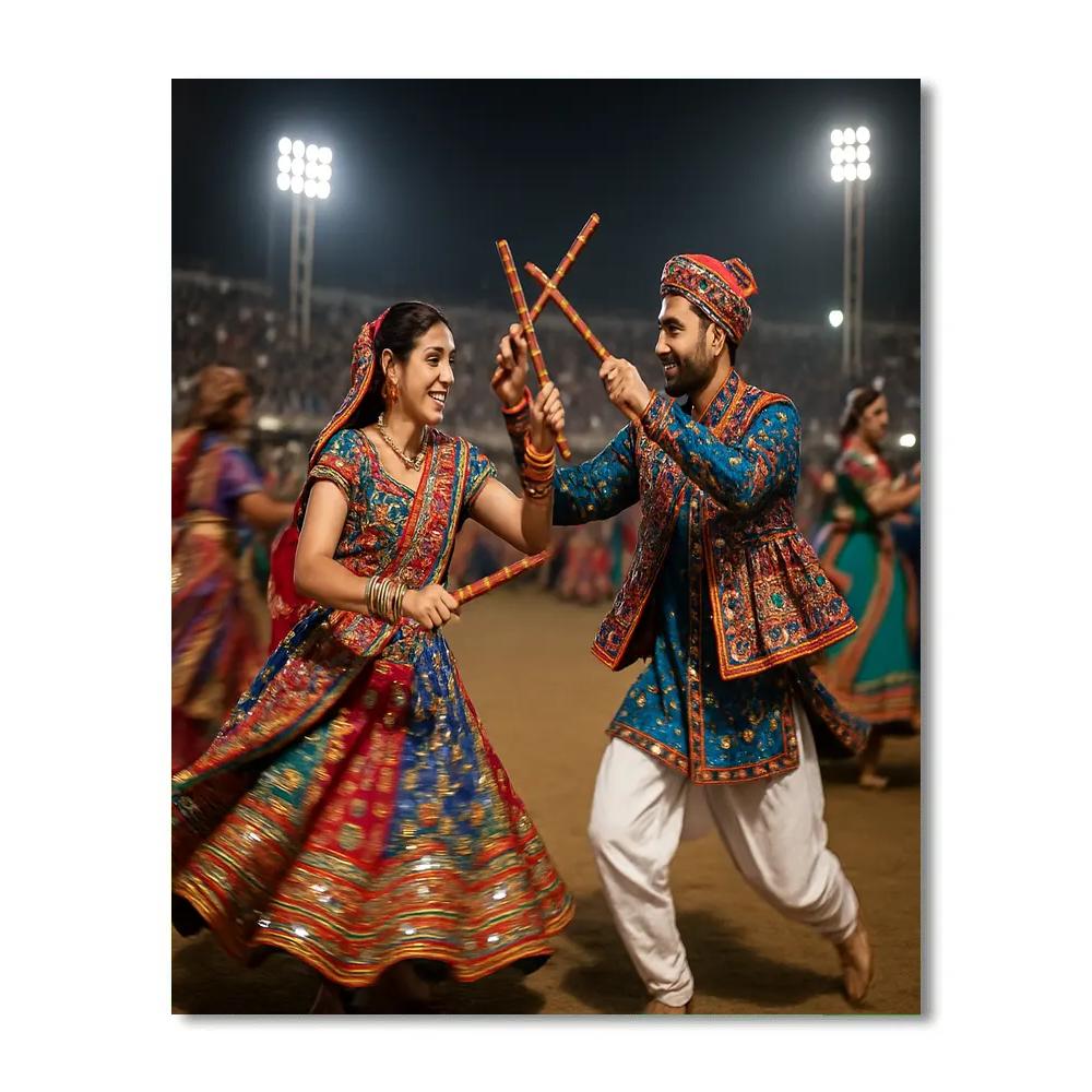 Navratri Garba Dance Ahmedabad Ground Numbered painting kits