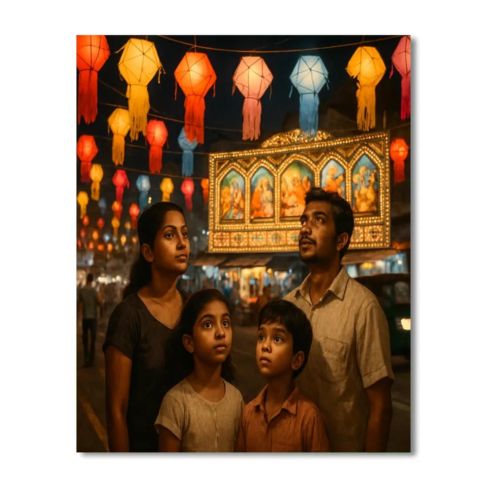 Vesak Lanterns Colombo Street paint by numbers