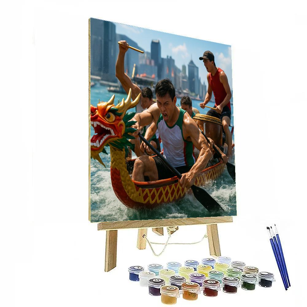 Dragon Boat Festival Race Hong Kong Harbor Numbered painting kits
