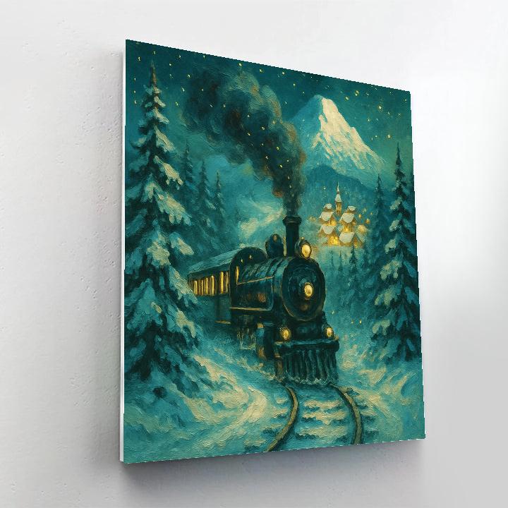 Polar Train To Evergreen Ridge paint by color