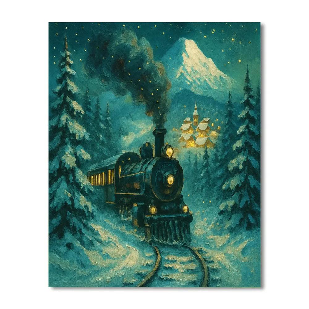 Polar Train To Evergreen Ridge paint by color