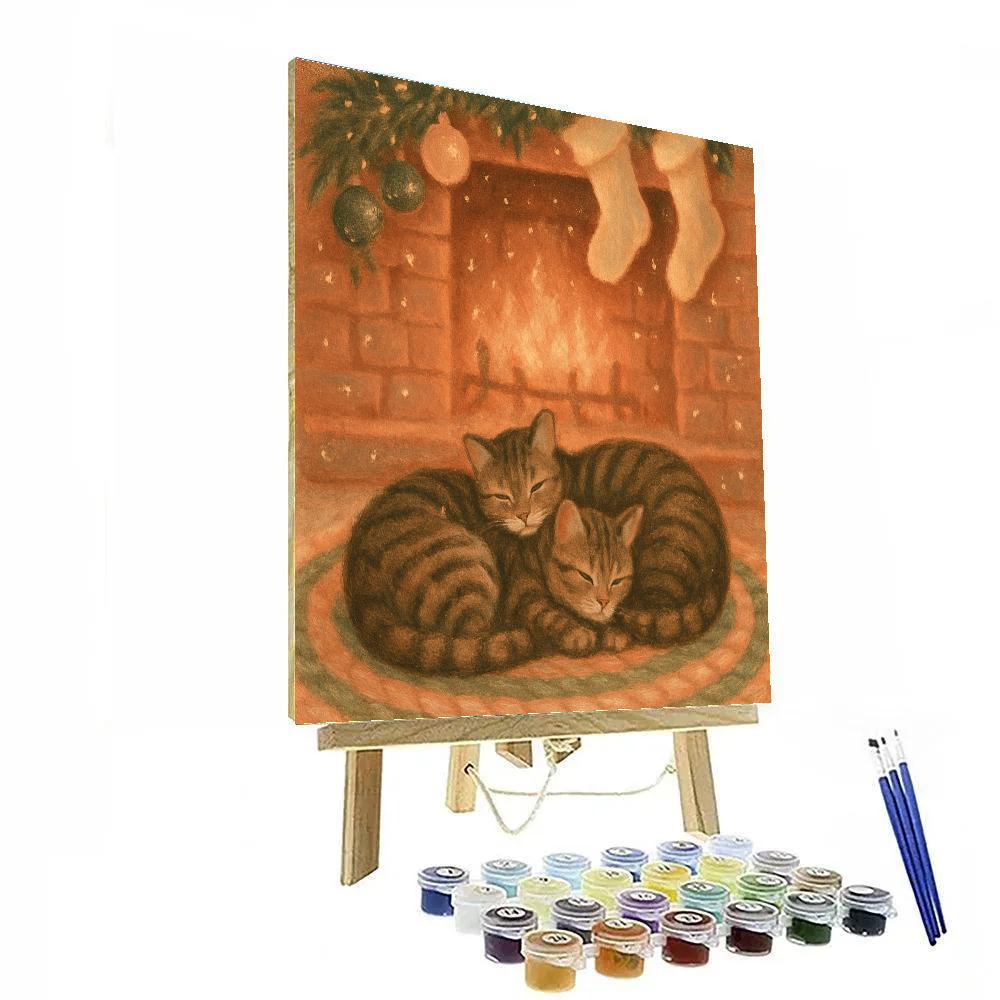 Cat Naps By The Hearth Paint by numbers art
