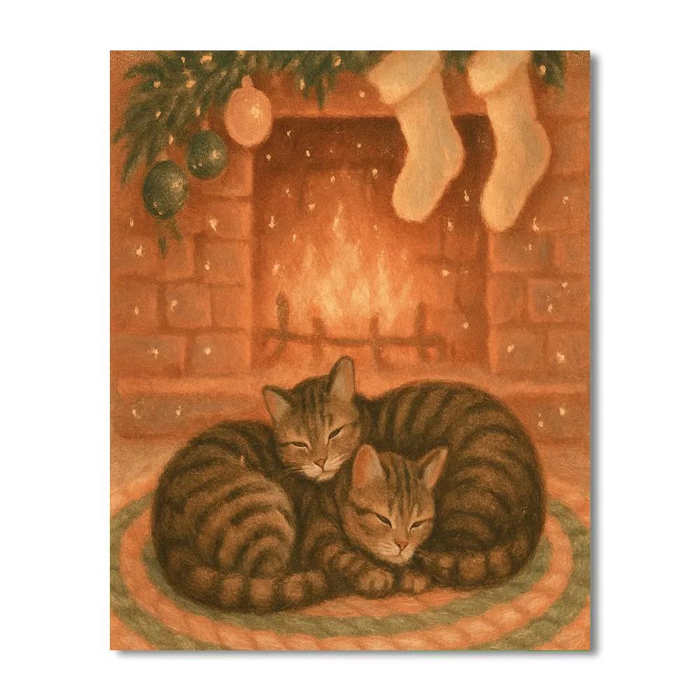 Cat Naps By The Hearth Paint by numbers art