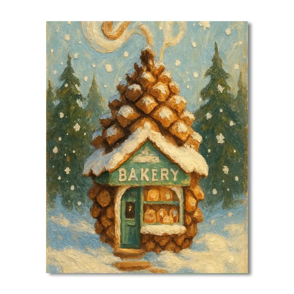Pinecone Bakery Morning Paint by numbers art