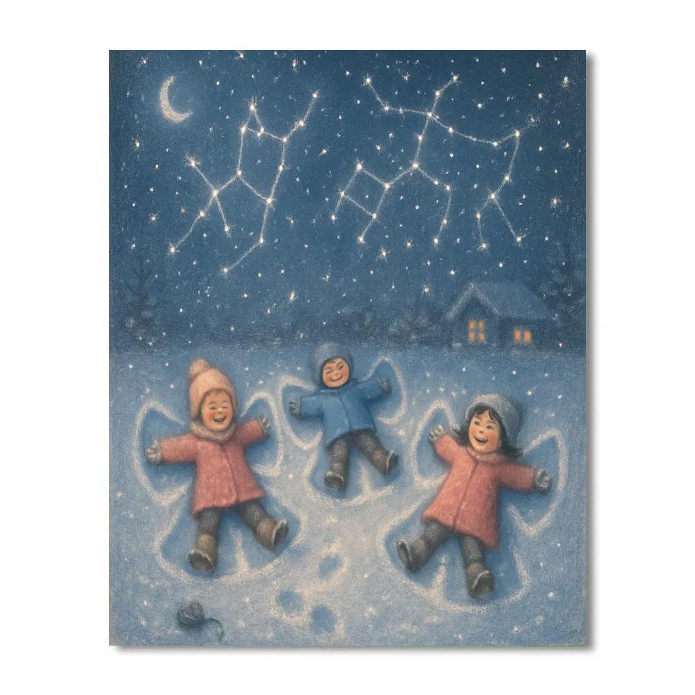 Snow Angel Constellations Numbered painting kits