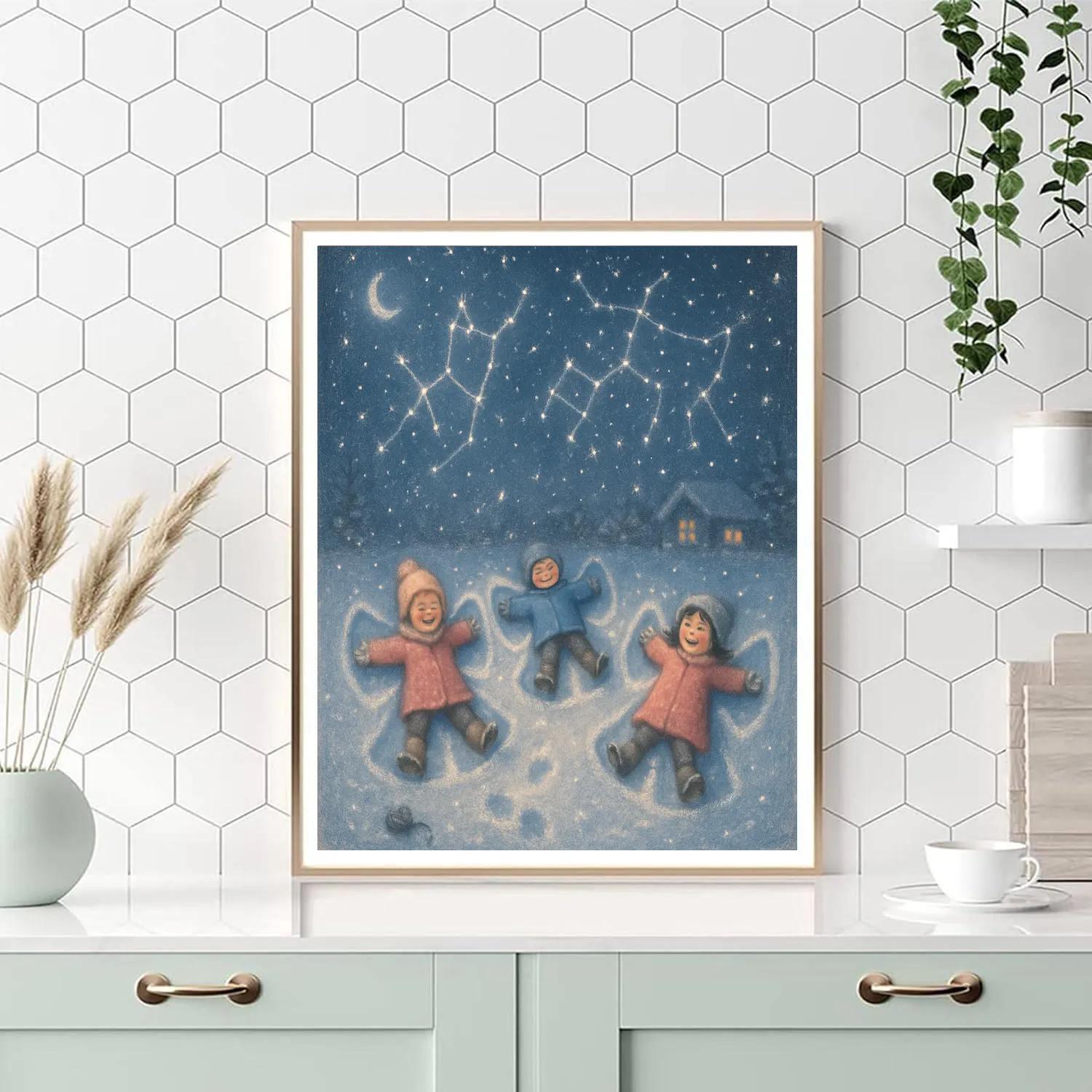 Snow Angel Constellations Numbered painting kits