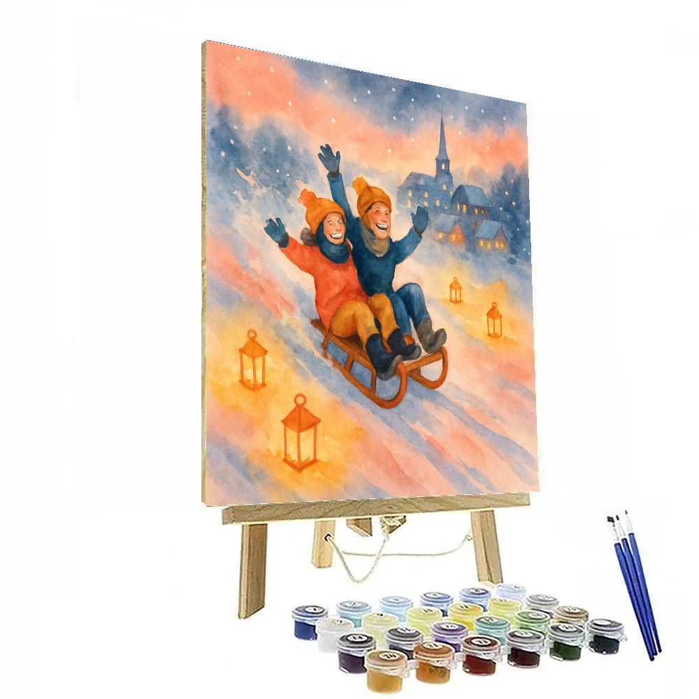 Stars On The Sledding Hill DIY paint by numbers