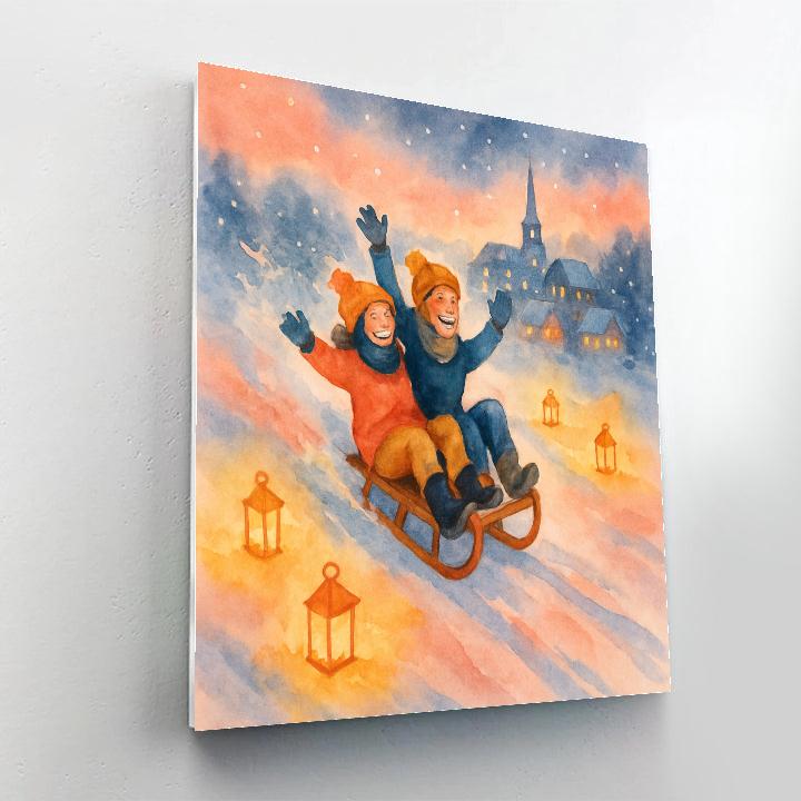 Stars On The Sledding Hill DIY paint by numbers