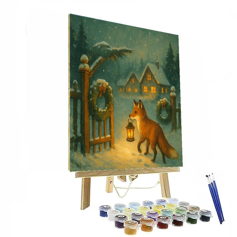 Lantern Fox At The Gate painting number kit