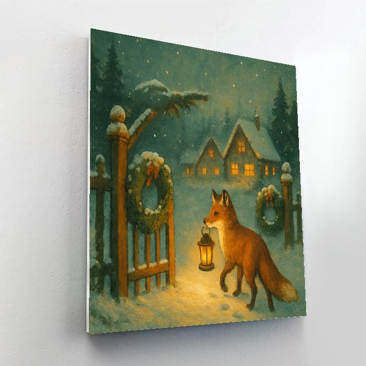 Lantern Fox At The Gate painting number kit