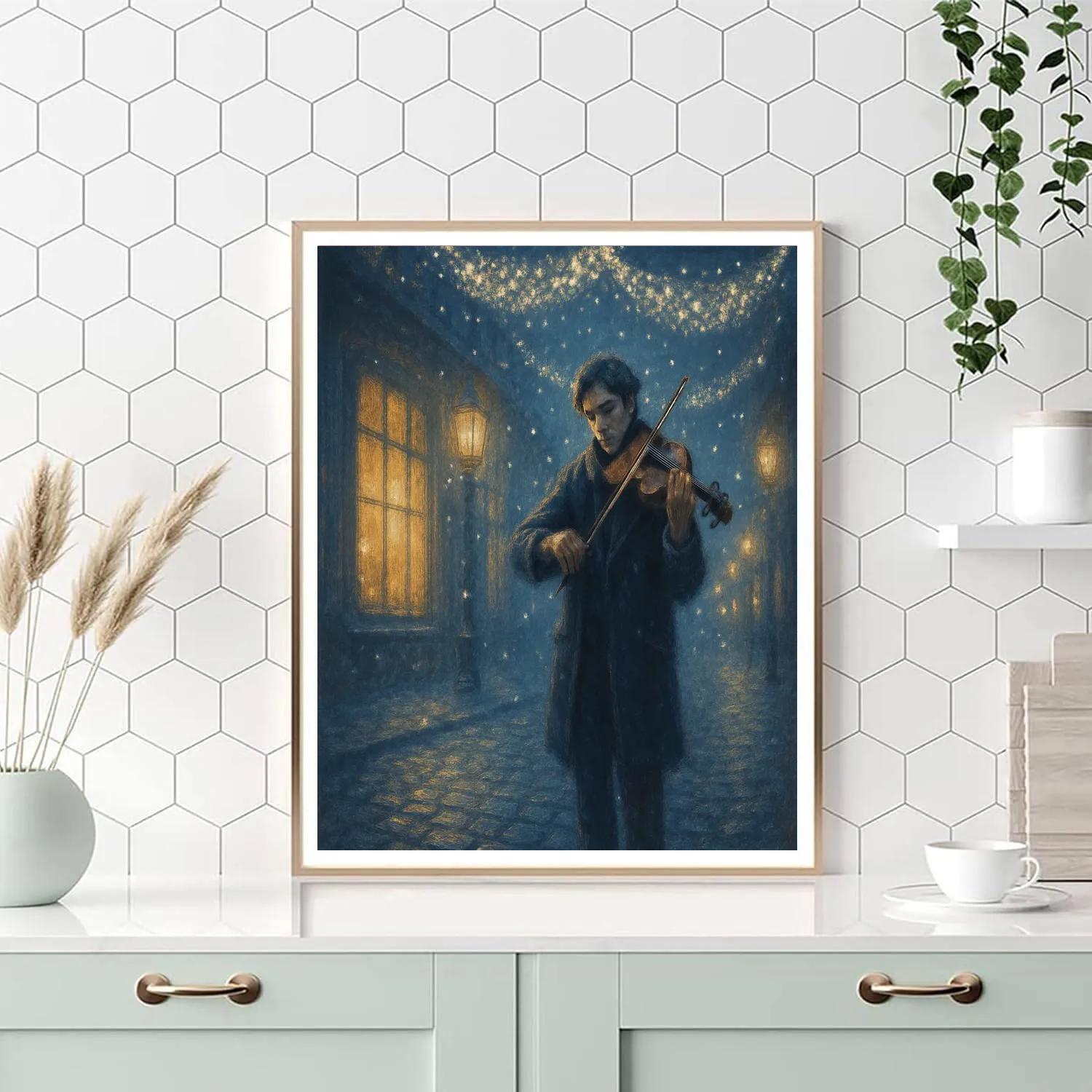 Frosted Violin Nocturne Number painting
