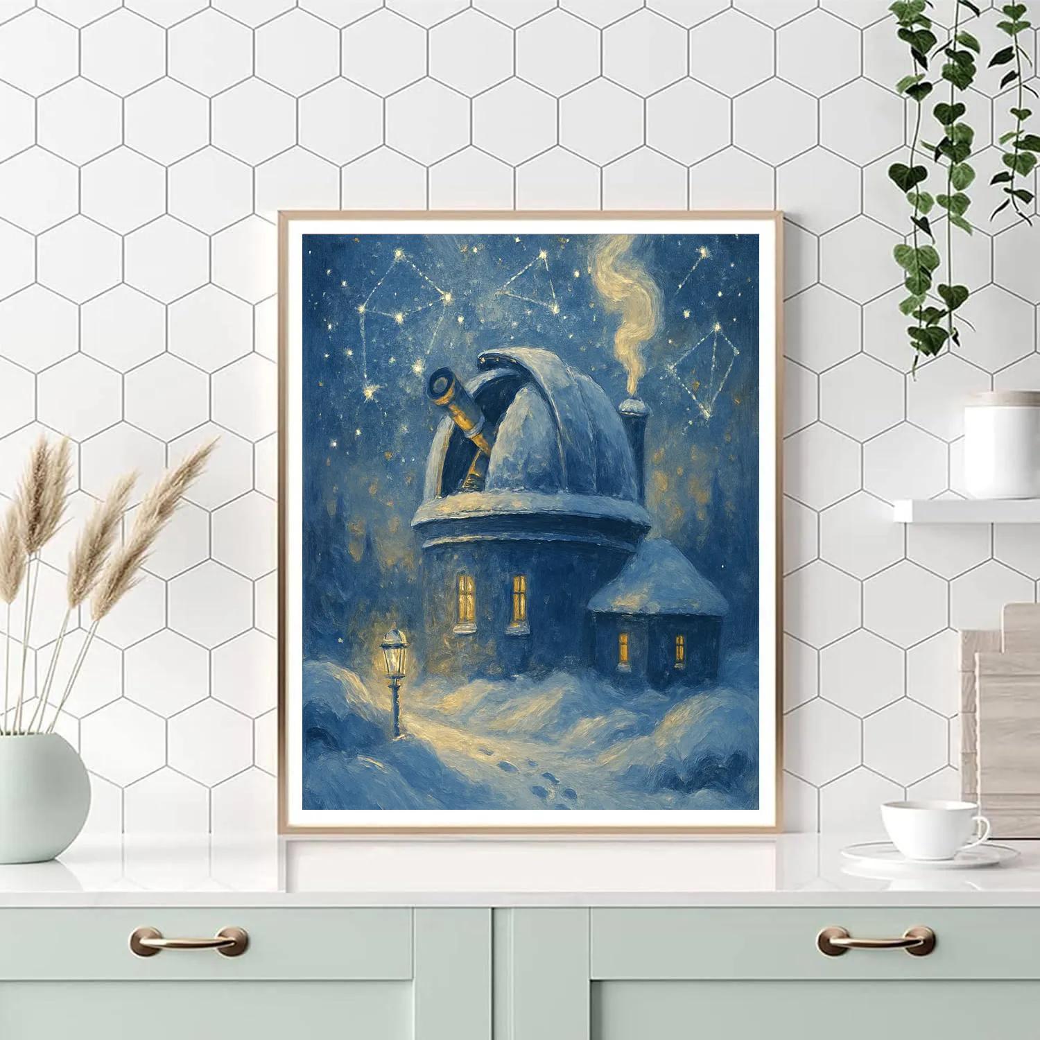 Snowbound Observatory Wish Paint by numbers art