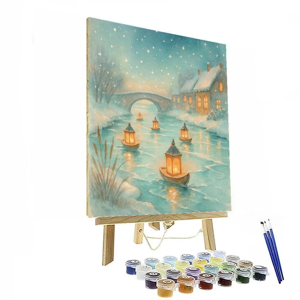 Snow Lantern River Parade Paint by numbers kits