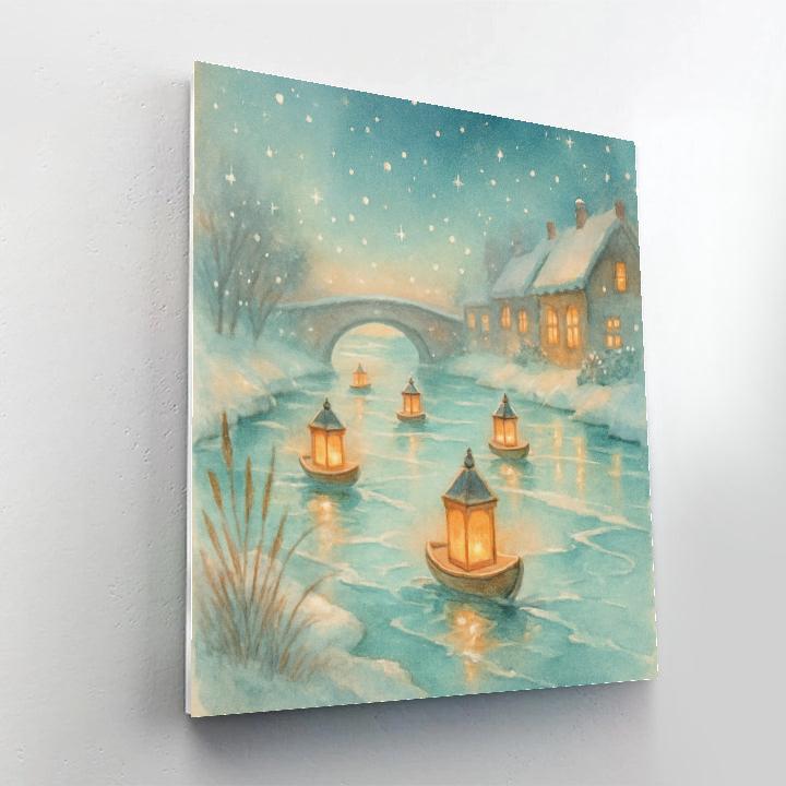 Snow Lantern River Parade Paint by numbers kits