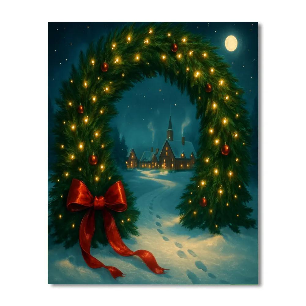 Pine Wreath Stargate paint by number