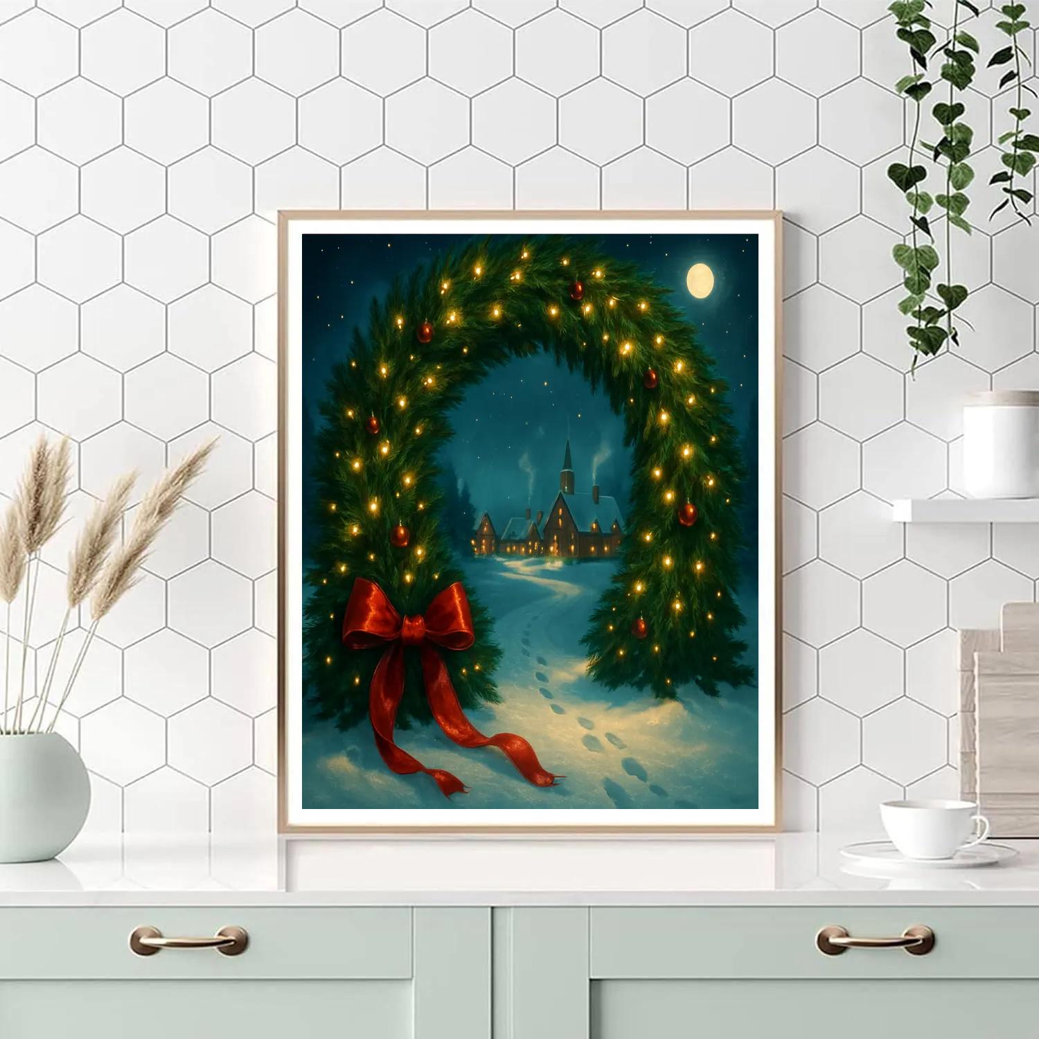 Pine Wreath Stargate paint by number