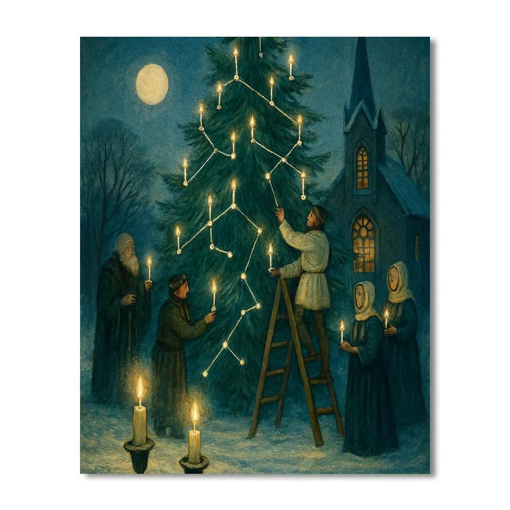 Churchyard Evergreen Constellation Painting by numbers kit