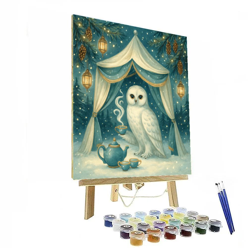 Snowy Owl Tea Pavilion Number painting