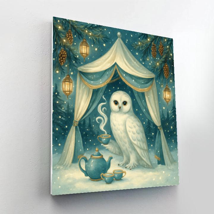 Snowy Owl Tea Pavilion Number painting