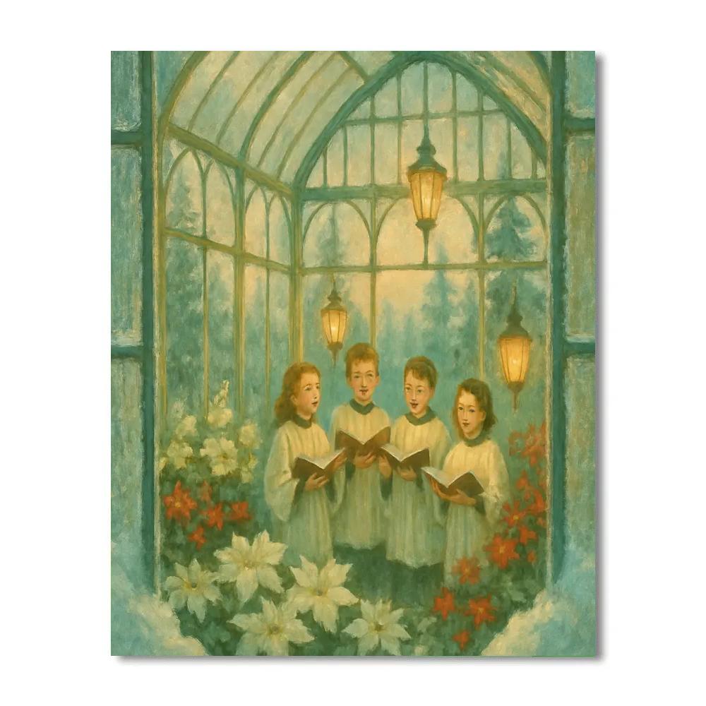 Icicle Greenhouse Carol Paint by numbers art