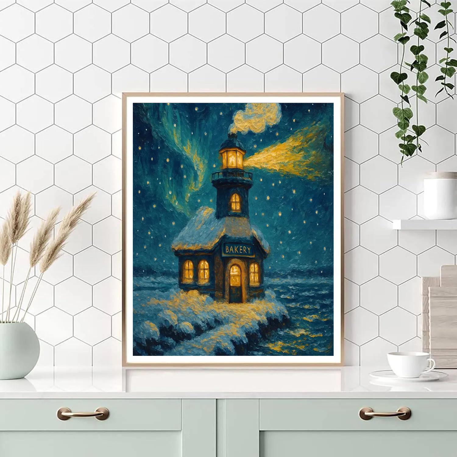 Polar Bakery Lighthouse Painting by numbers kit