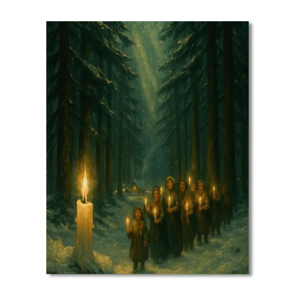 Cathedral Pines Candle March Painting by numbers kit