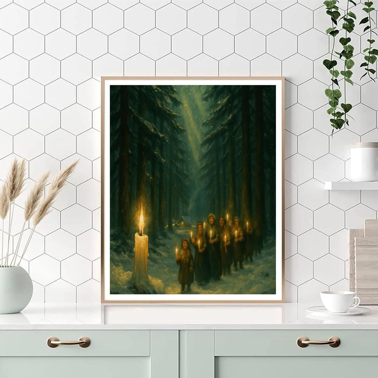 Cathedral Pines Candle March Painting by numbers kit