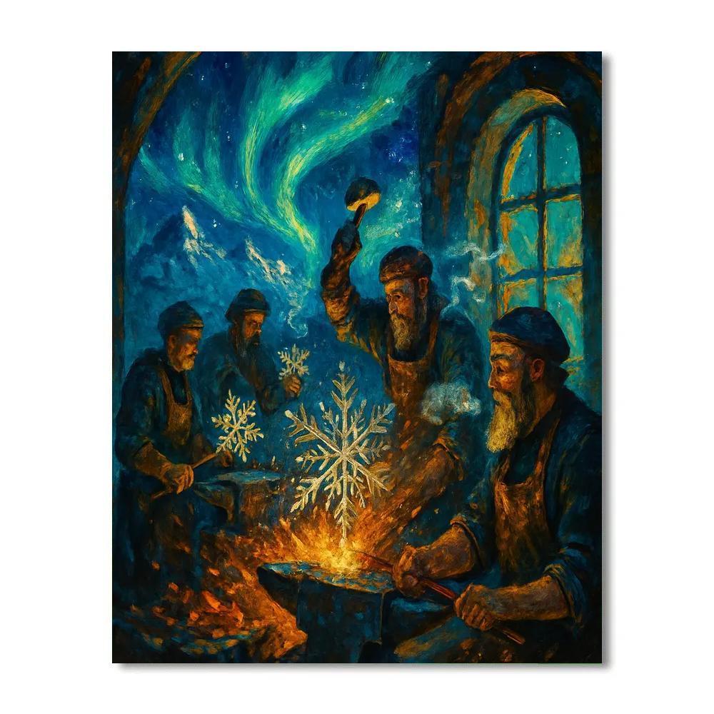 Aurora Forge Of Snowflakes DIY paint by numbers