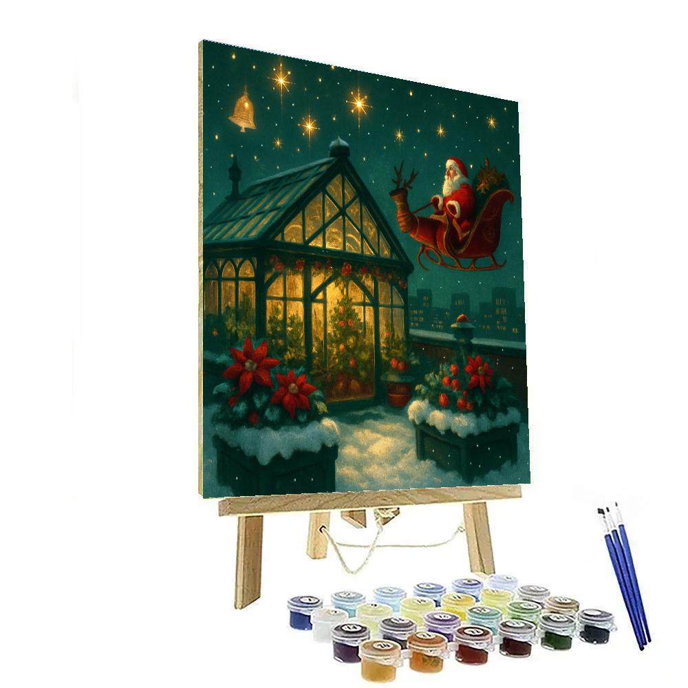 Sleigh Bells Over Rooftop Gardens paint by numbers