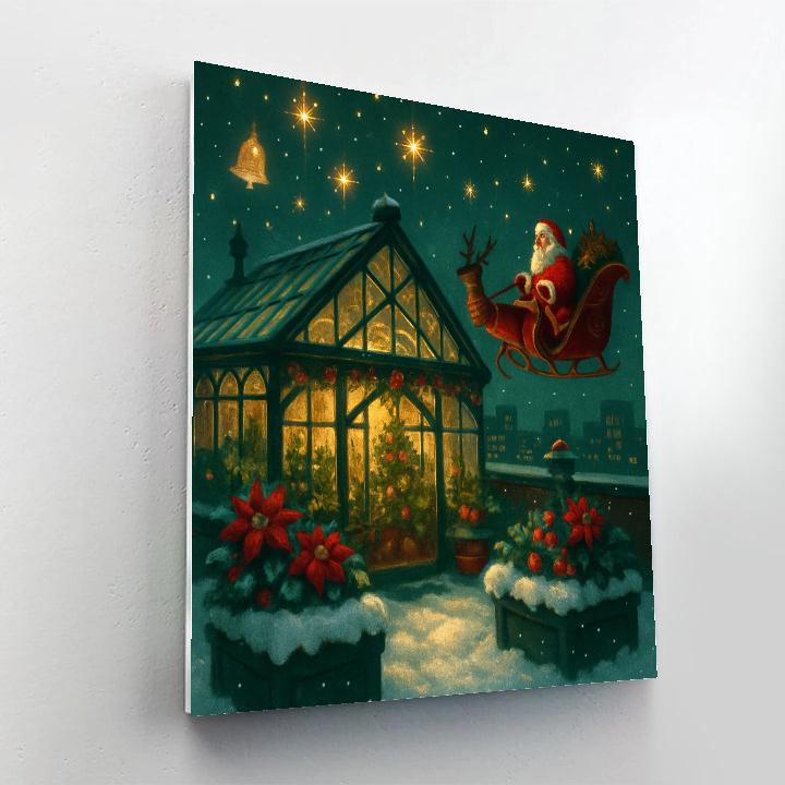 Sleigh Bells Over Rooftop Gardens paint by numbers