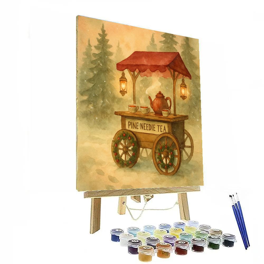 Pine Needle Tea Carriage Painting by numbers kit