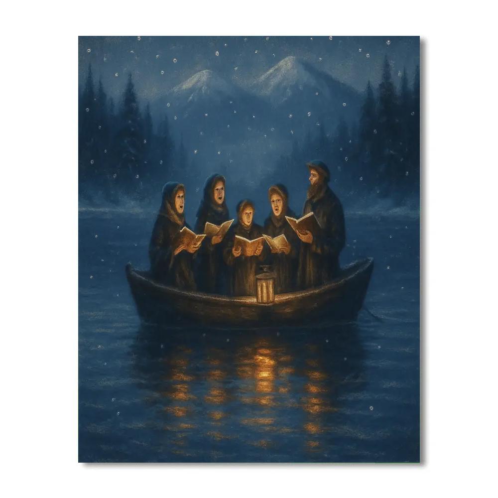 Moonlit Carol Boat paint by numbers