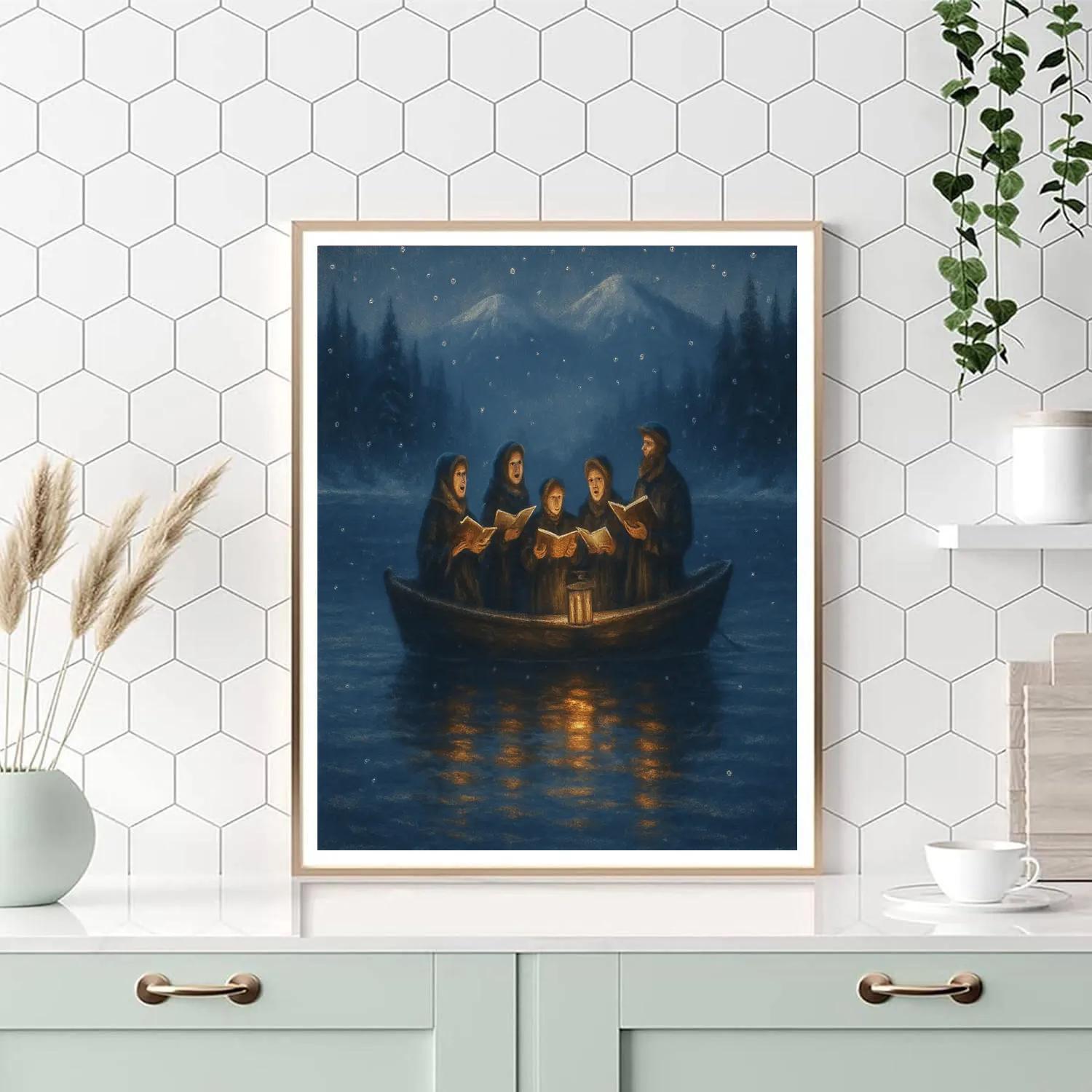 Moonlit Carol Boat paint by numbers