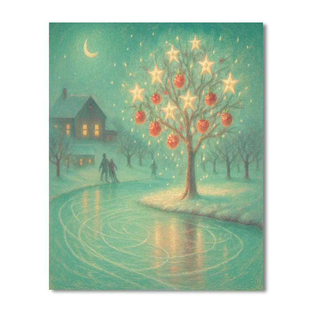 Skaters Under The Star Apple Tree paint by number