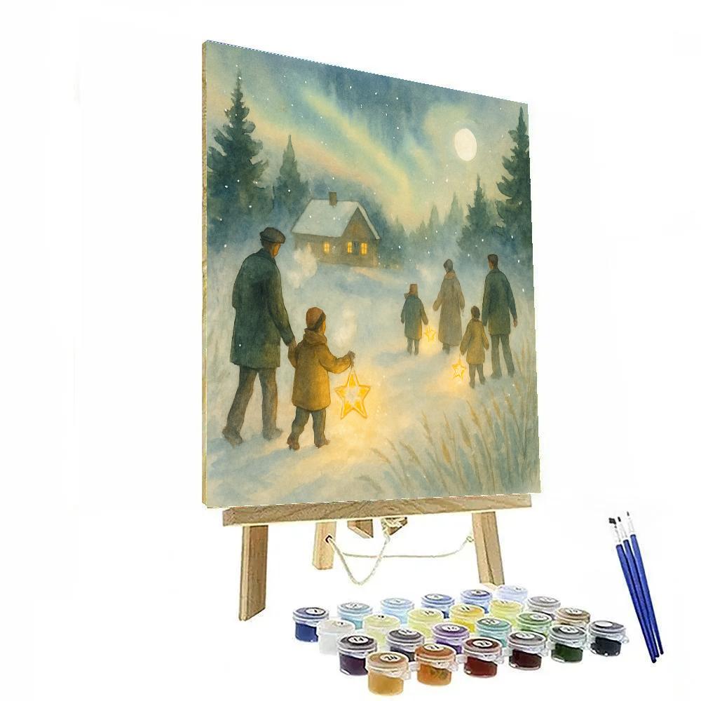 Pine Meadow Star Lantern Walk Number painting